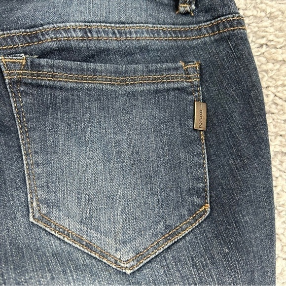 1822 Denim Jeans Womens 4 Skinny Dark Wash Distressed Stretch Casual Basic Denim - Picture 3 of 4